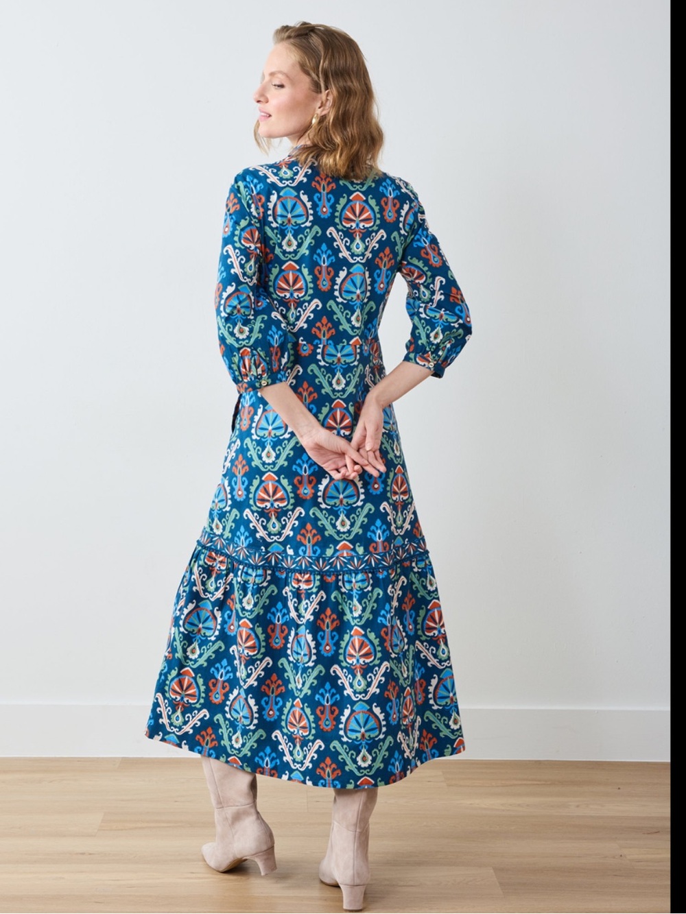 Printfresh Eclectic Ikat - Abigail Dress - Navy - Picture 2 of 7